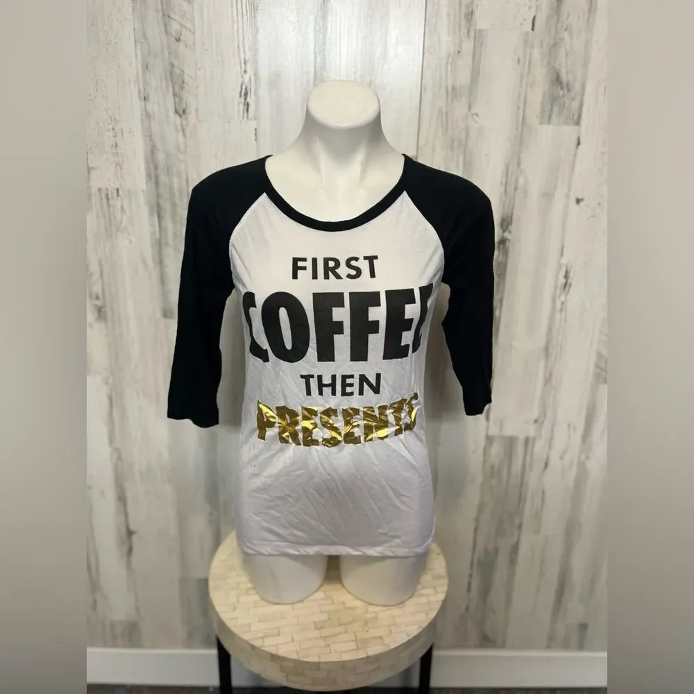 Awake coffee print White top - Picture 2 of 5